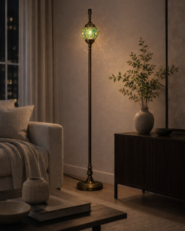Turkish Mosaic Glass Floor Lamp