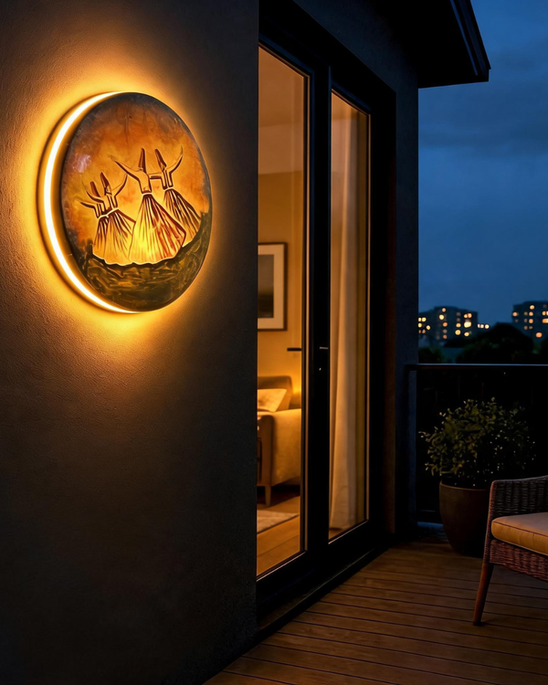 Whirling Dervish Round Wall Light